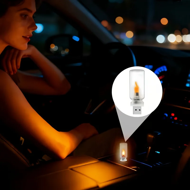 In the car at night